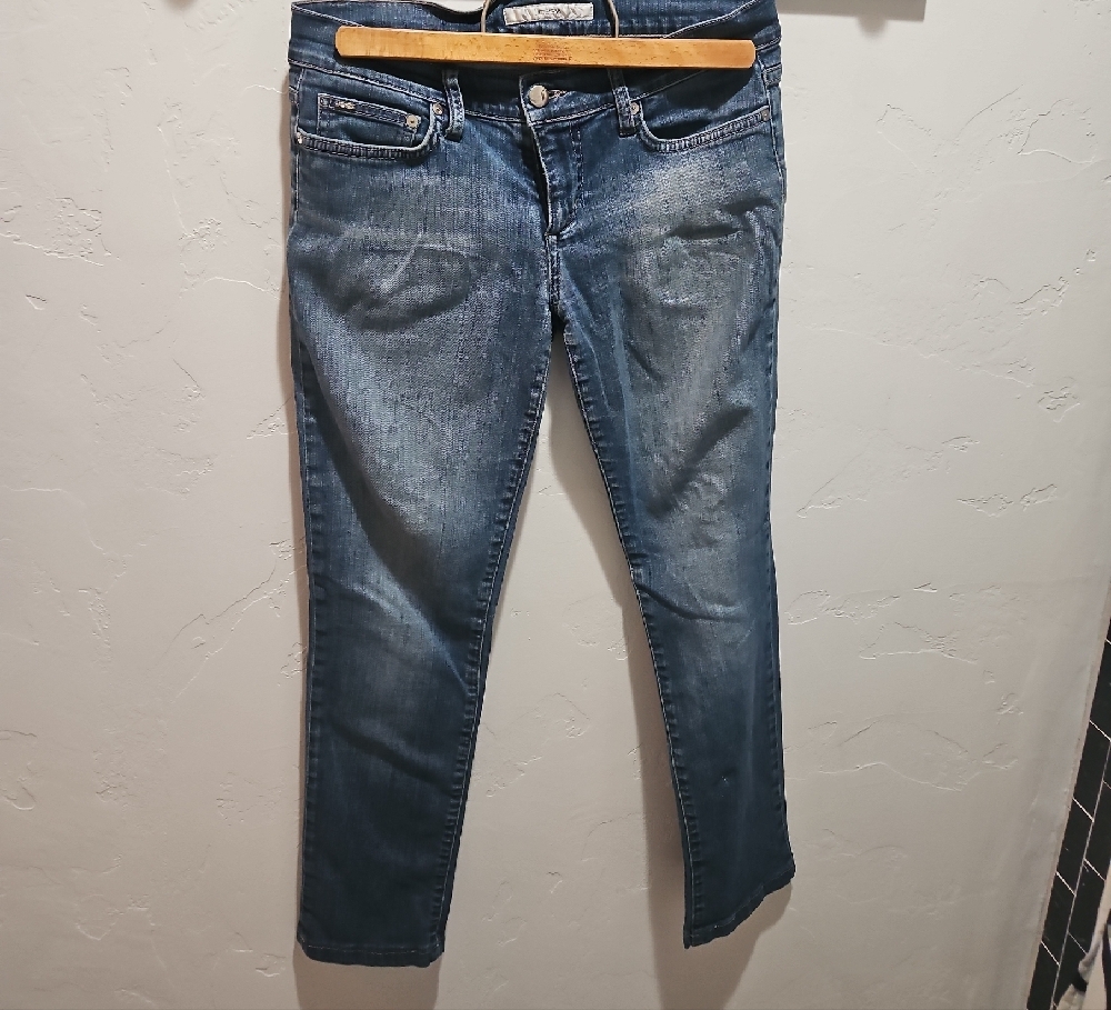Blue Skinny Jeans with Faded Wash
